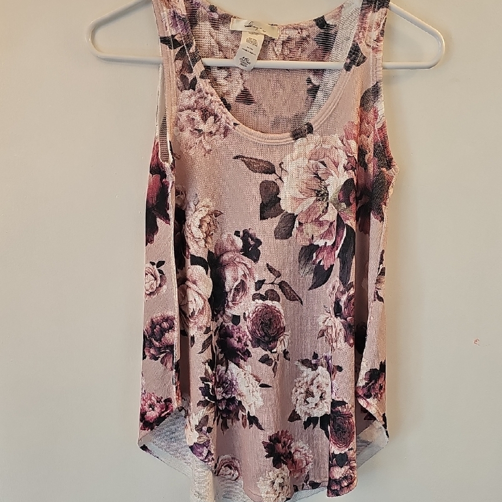 Floral Sleeveless Top - Pink and Purple
